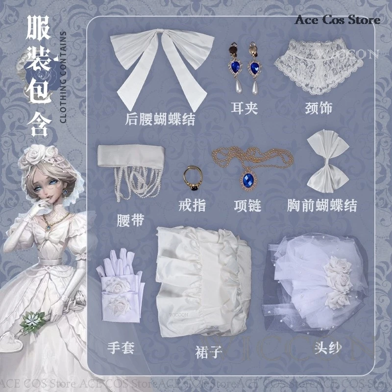 Game Identity Ⅴ Bloody Queen Cosplay Mary Costume Lolita Dress Skin Promised Day Wig Woman Halloween Fancy Masquerade Ball Gown