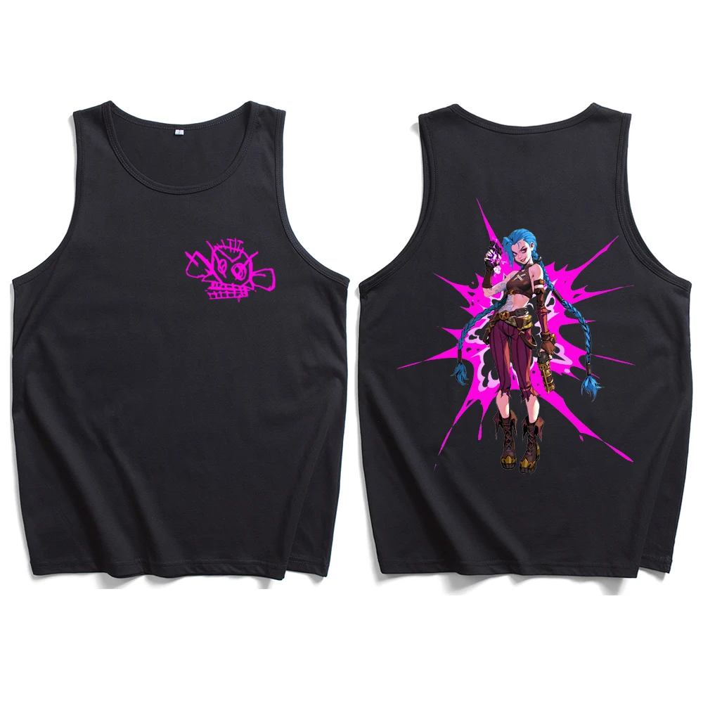 Arcane-Jinx Chaleco Fan Regalo Hombres Mujeres Streetwear Camisetas sin mangas