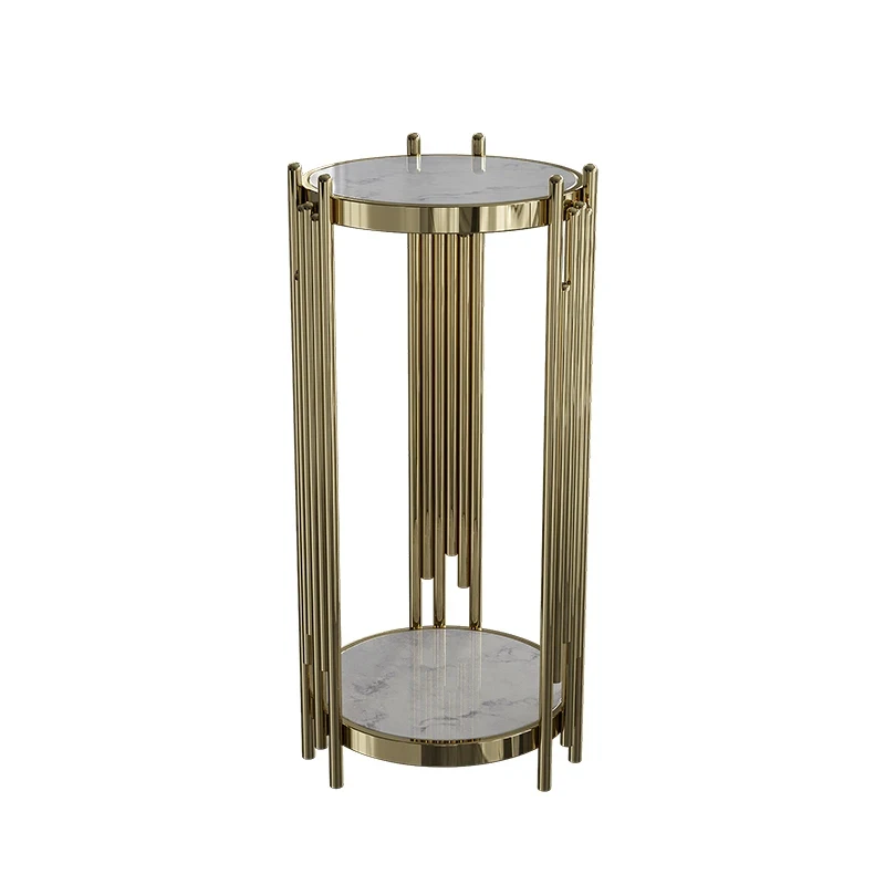 Customize.Modern Scandinavian Accessible Luxury TV Cabinet Golden Stainless Steel Flower Stand Living Room Hotel Classy Sense