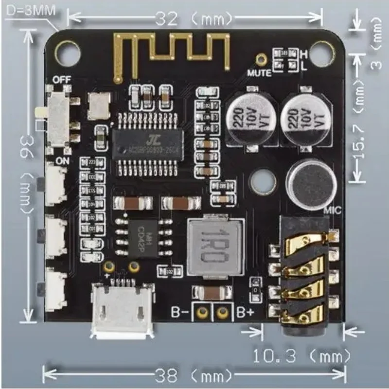 DIY Bluetooth Audio Receiver board Bluetooth 4.0 4.1 4.2 5.0 MP3 Lossless Decoder Board Wireless Stereo Music Module 3.7-5V image 4