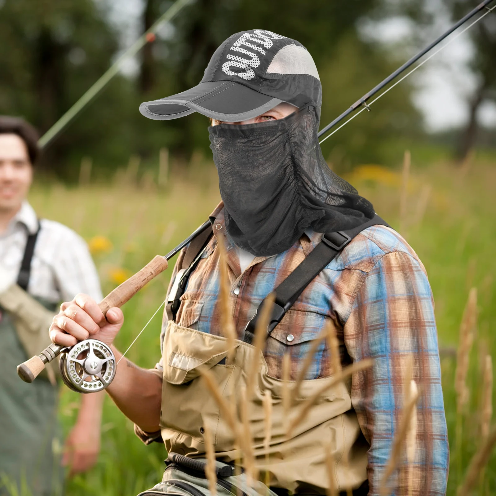 

Sun for Men with Neck Flap Fishing Cap UV Protection Foldable Quick Dry Outdoor Hiking Baseball Hat Face Neck Cover Men's Sun