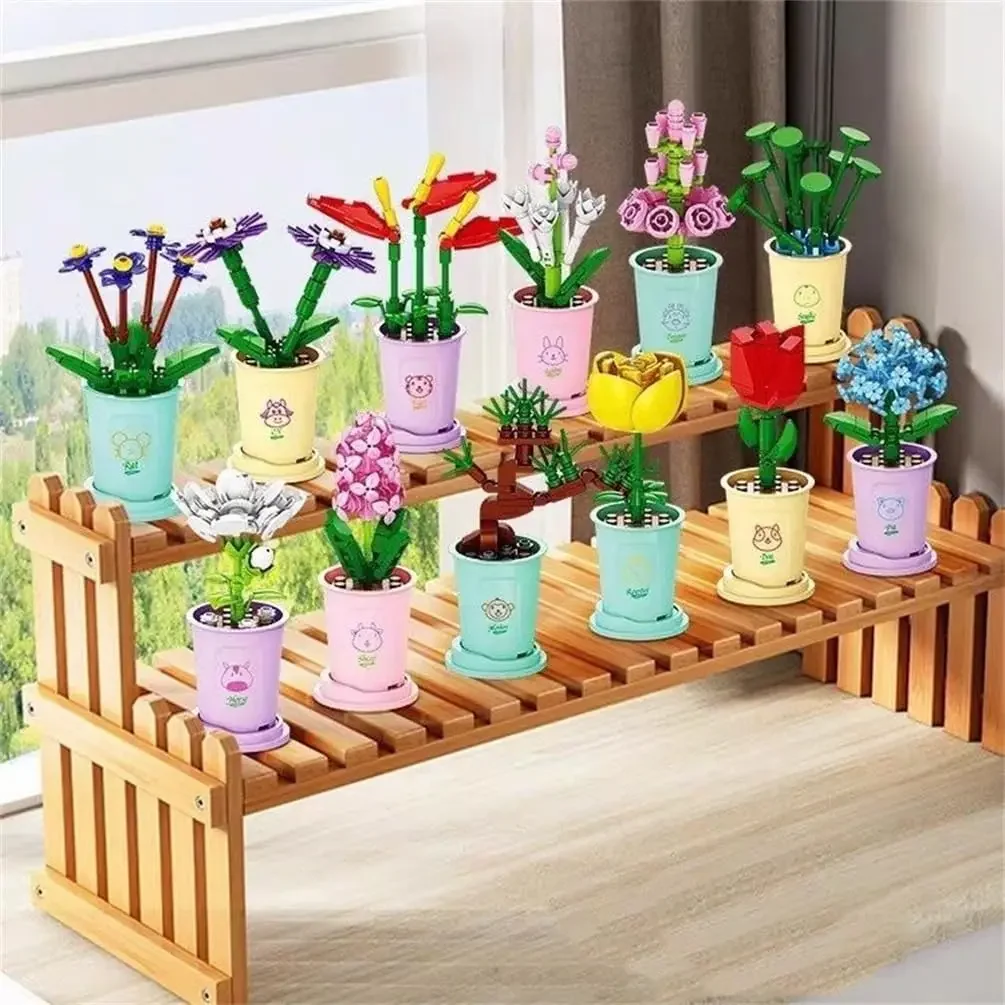 

Building Set, Flower and Plant Toy Building Blocks DIY Constructions Decorations for Adults and Children from 6 Years and Up
