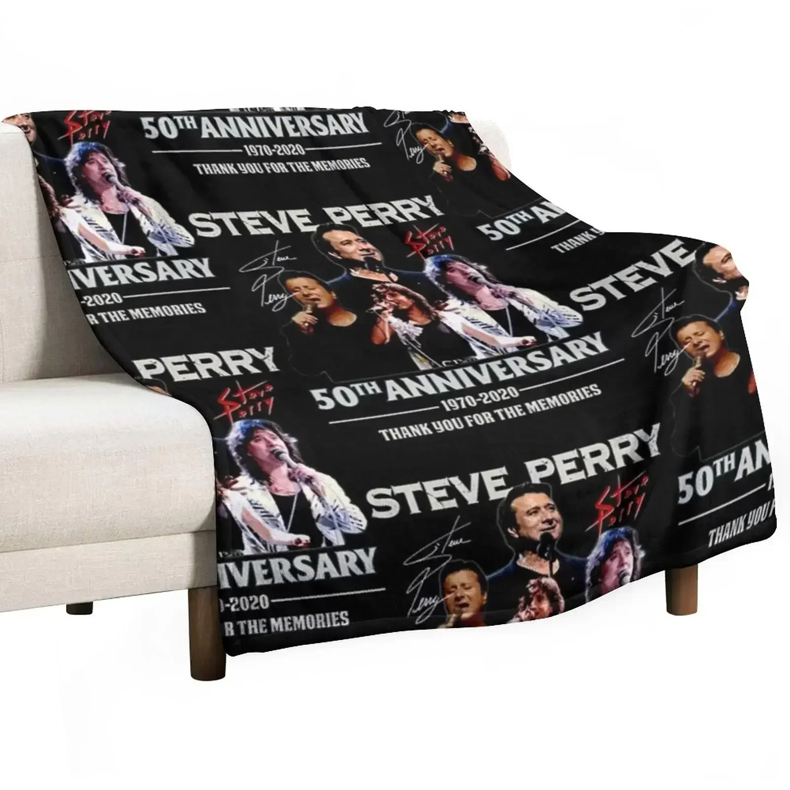 

Steve-Perry-50th-anniversary-1970-2020-thank-you-for-the-memories Throw Blanket Luxury Soft Beds Luxury Thicken Vintage Blankets