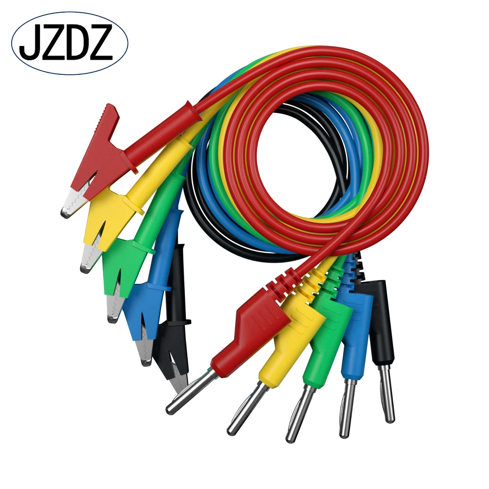 jzdz empilhavel banana plug para jacare clipe multimetro test leads cabo linha fio 100cm ferramentas de teste eletrico mm pcs 70035 01