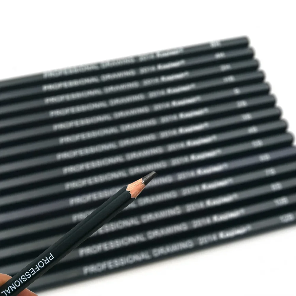 14Pcs/Set Drawing Pencil Set Wooden Professional Art Supplies Hard/Medium/Soft Sketch Charcoal Pencils