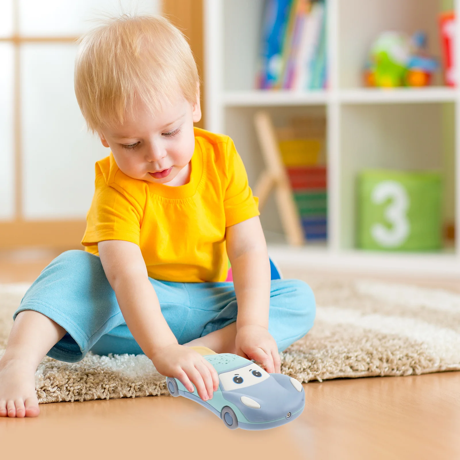 1pc macchina per luci musicali per bambini design educativo per auto dei cartoni animati con simulazione di luci musicali telefono apprendimento interattivo infantile