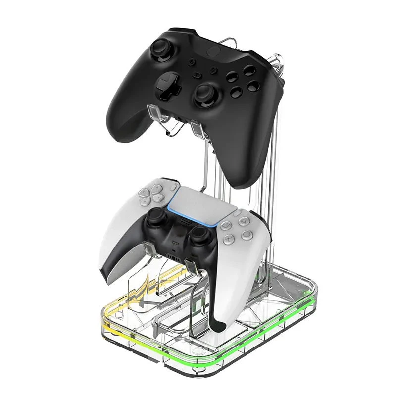 Aolion Universal Dual Controller Stand For PS5 PS4 Desk Controller Transparent Acrylic Holder Gamepad Joystick Mount For Xbox