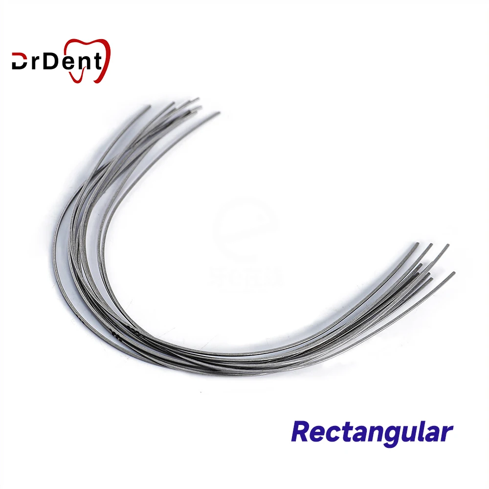 NiTi Arch Wire Brackets 10Pcs/Bag Orthodontics Brackets Ovoid Rectangular Shape Archwire for Braces Dental Super Elastic