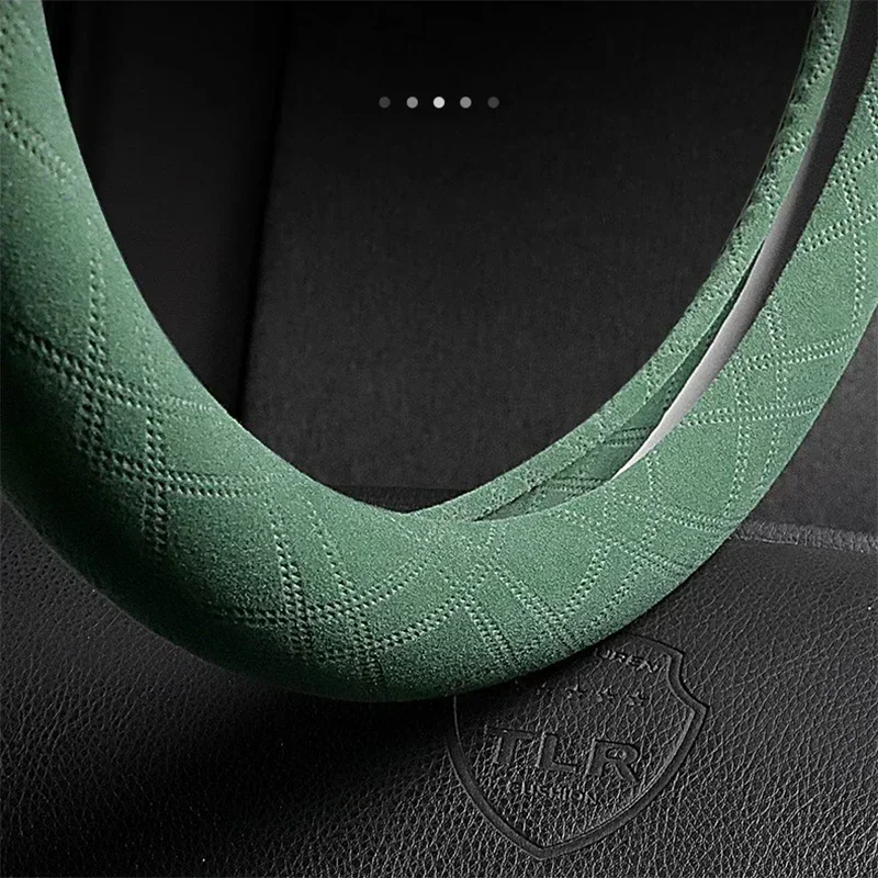 Steering Wheel Cover for Volkswagen T-cross Magotan Golf6 Golf7 T-Roc ID3 ID4 ID6 D-type Car Accessories Suede Sweatproof 38cm