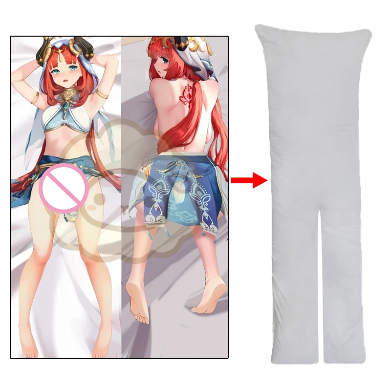 Genshin Nilou funda de almohada con abertura para el cuerpo, almohada de cuerpo de Anime, de 2 vías Dakimakura, regalo de Otaku