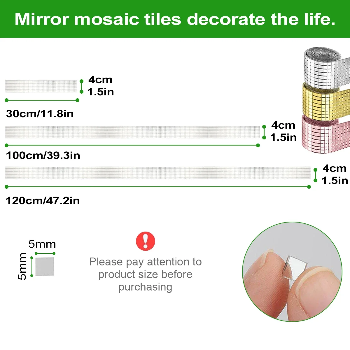 Self Adhesive Mosaic Tiles 100cm Disco Tiles Square Mirror Mosaic Tiles for Home Interior Decoration DIY Art Collage