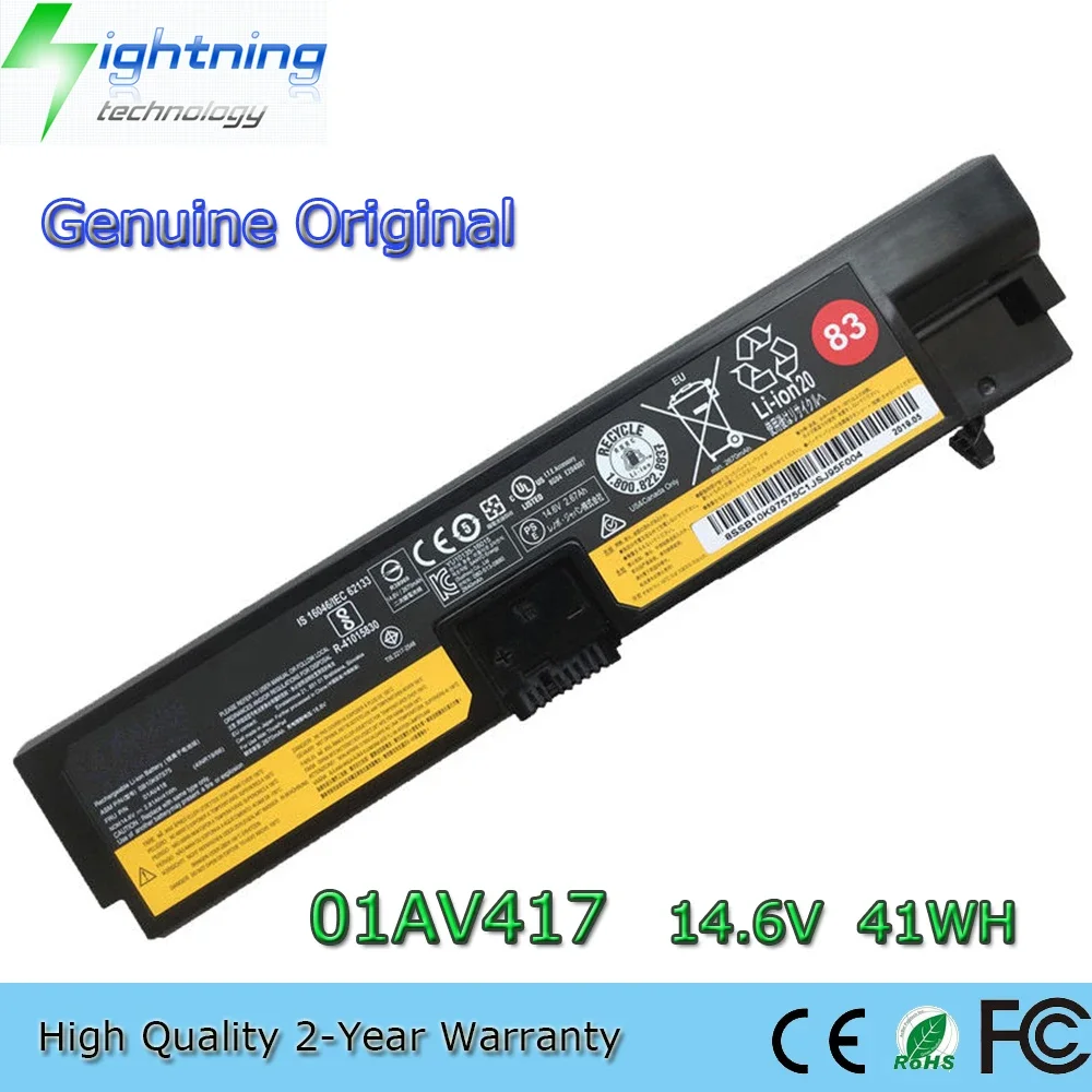 

New Genuine Original 83 01AV417 14.6V 41Wh Laptop Battery for Lenovo ThinkPad E570 E570C E575 01AV418 01AV416 etc.