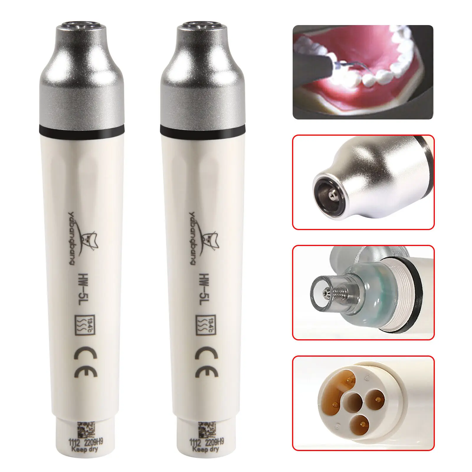 

2PCS Dental LED Light Ultrasonic Piezo Scaler Handpiece fit EMS Tip HW-5L