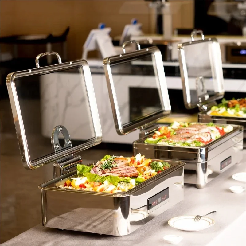 후라이펜  Sunnex Patent Electric Dry Heat Waterless Chafer Eco Friendly Steel Catering Equipment 1/1 Buffet Chafing nonstick pan