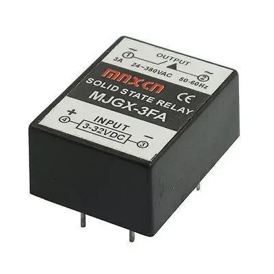 MJGX-3FA Wejście 3-32VDC Wyjście 24-380VAC 3A SSR PCB Przekaźnik półprzewodnikowy Czarny
