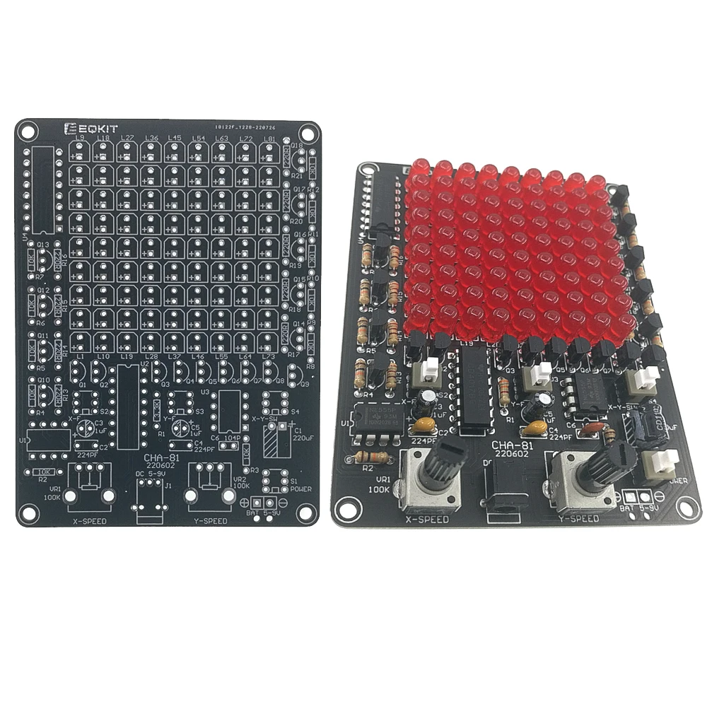 CHA-81 DC5-9V LED Tracking Light parti fai da te Kit di produzione elettronica 9 x9 LED Dot Matrix Kit fai da te ottimo per gli amanti del fai da te