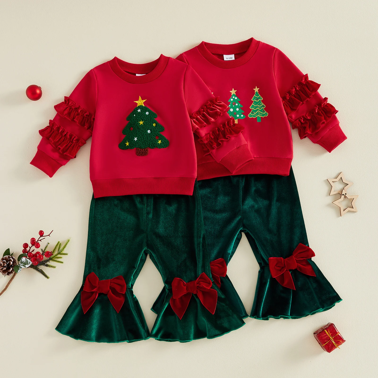 2027 Neujahrs-Outfit für Klein – Embroidery Xmas Tree Bewertung und Preis