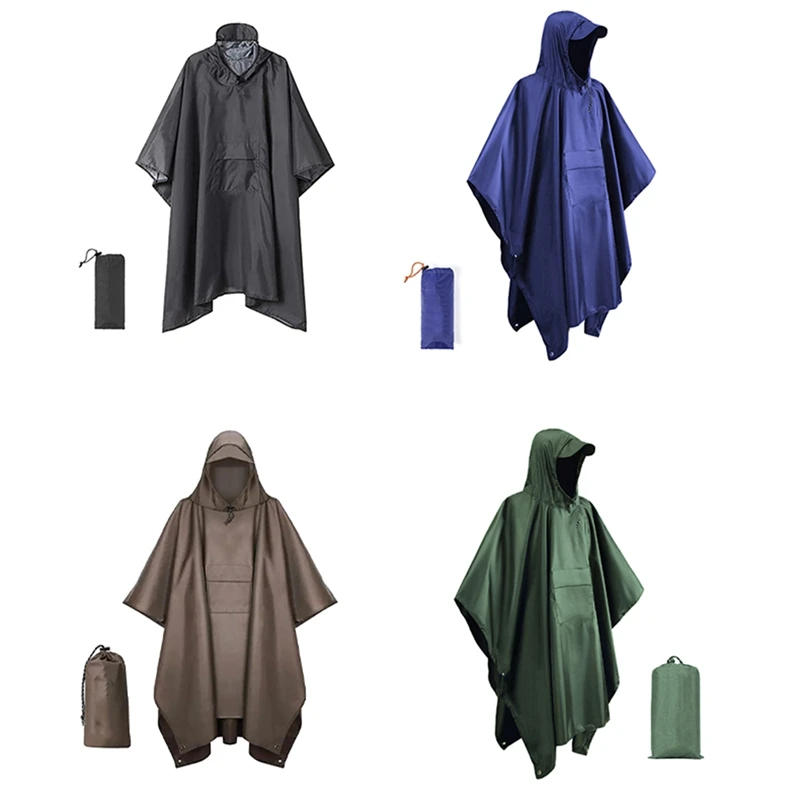 Impermeabile da esterno con cappuccio manica impermeabile Poncho antipioggia copertura antipioggia per moto campeggio escursionismo viaggio tenda antipioggia