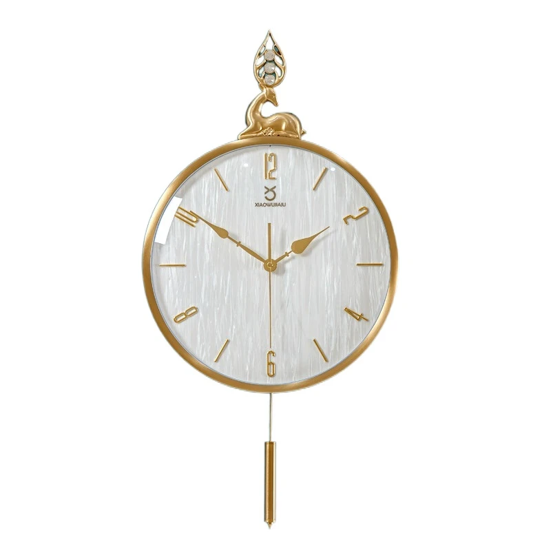 Nordic Luxury Gold Wall Clock Modern Design Metal Pendulum Clocks Wall Home Decor Silent Wall Watch Living Room Decoration Gift