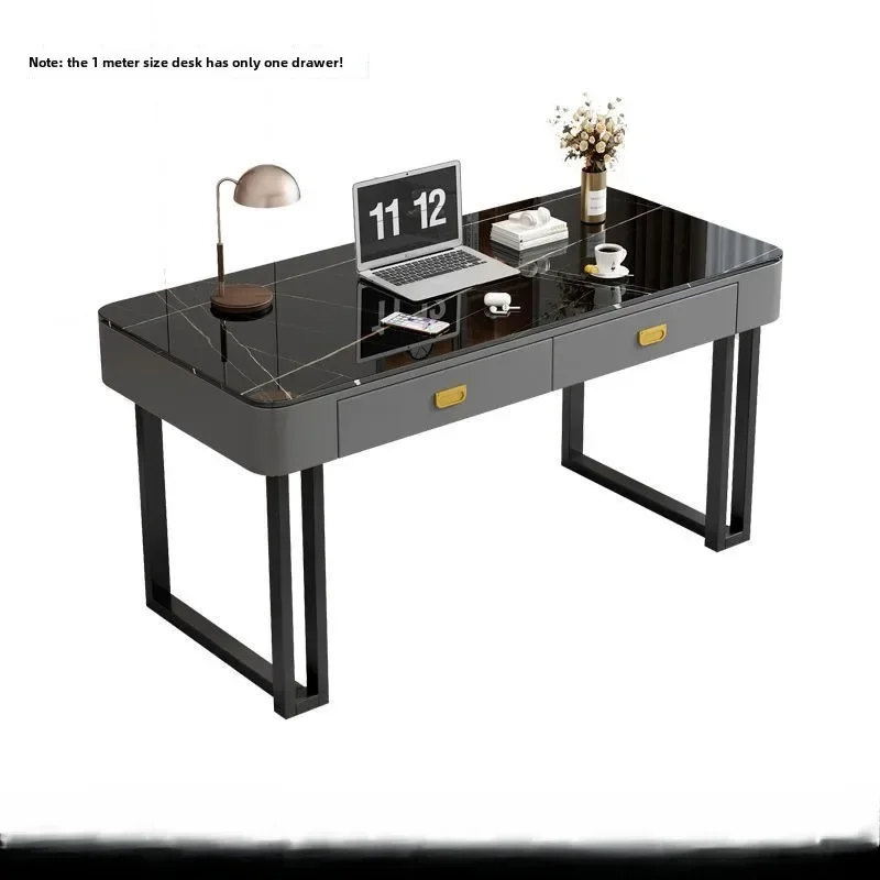 Tempered Glass Computer Desk Desktop E-sports Table Girls Bedroom Desk Dresser Integrated Office Desk and Chair Combination