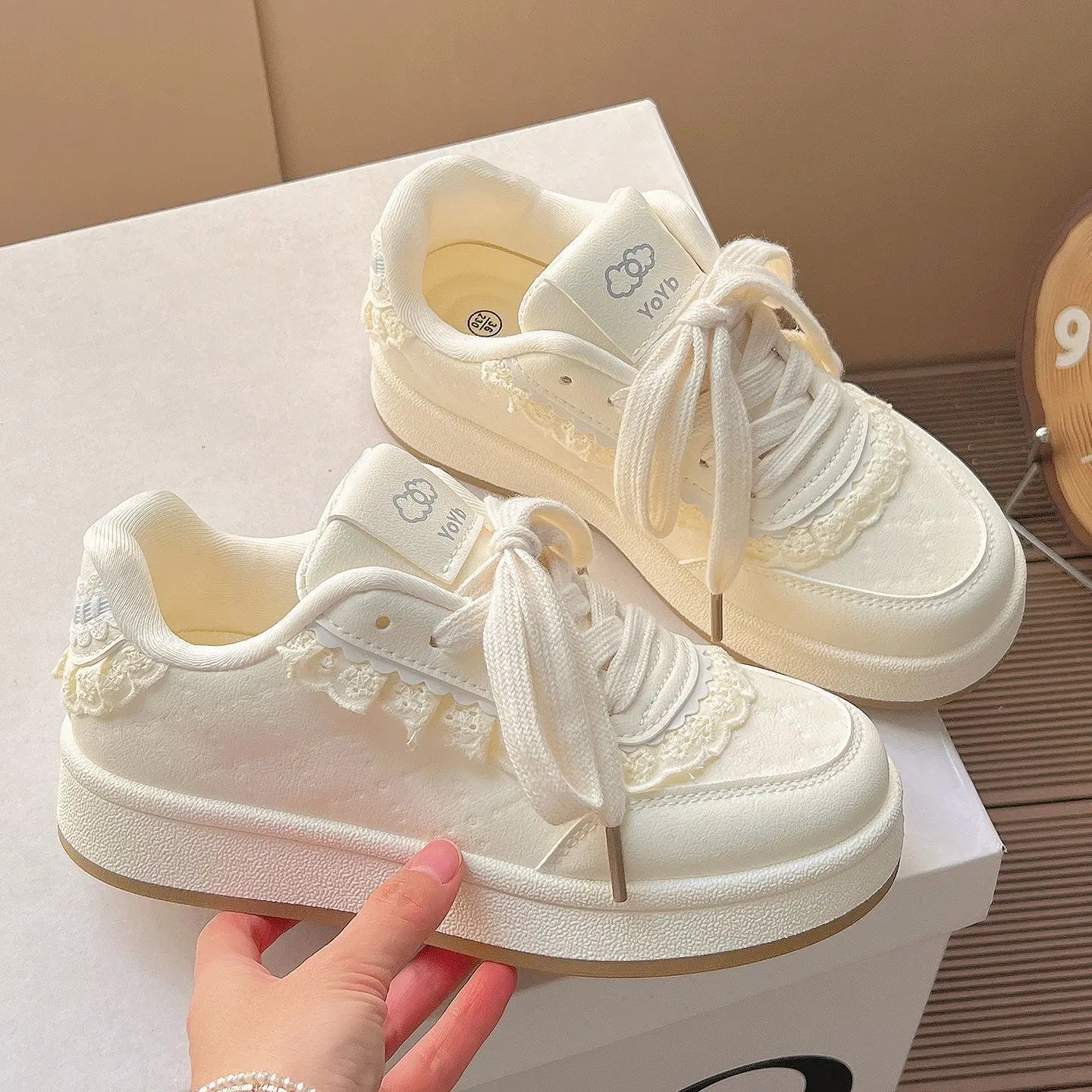 Zapatos de Plataforma All Match Niche para Mujer, Otoño, Nuevos, con Suela Gruesa Antideslizante, Zapatos Blancos Casuales, Zapatos Blancos Lindos, Zapatillas Deportivas para Chicas Dulces