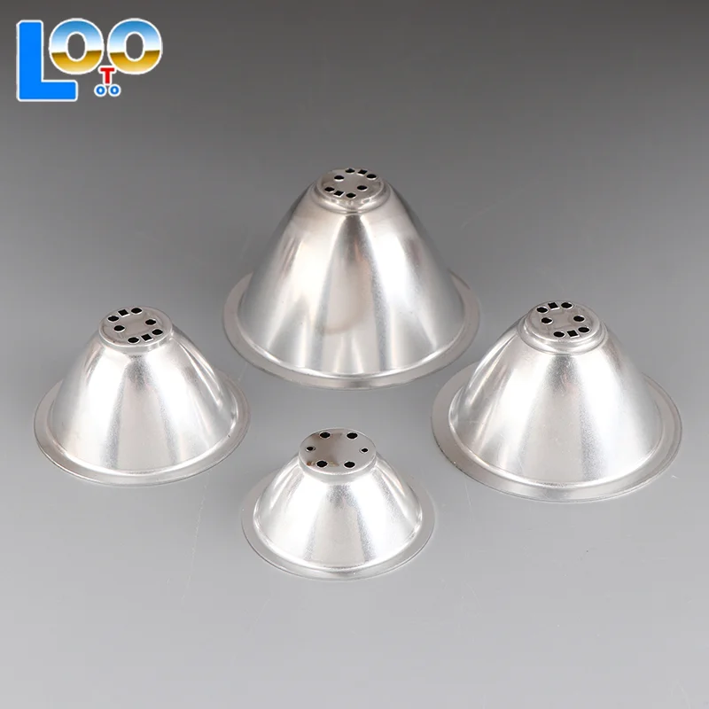 56 мм, 68 мм, 77 мм, 87 мм, светодиодная алюминиевая чашка отражателя без монтажной пластины, чашка отражающего концентрата для светодиодных шариков мощностью 1 Вт, 3 Вт