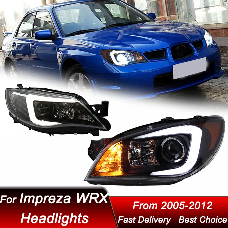 البوب سيارة المصابيح الأمامية لسوبارو امبريزا WRX 2005-2012 نمط جديد كامل LED رئيس مجموعة مصابيح ترقية العارض عدسة الملحقات عدة