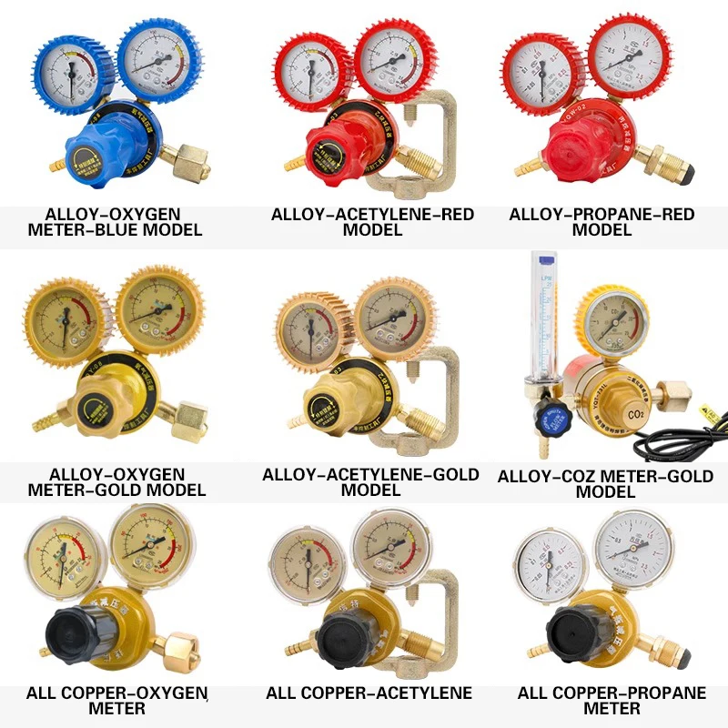 Medidor de oxígeno, válvula reductora de presión, acetileno, Gas, propano, calefacción, reducción de soldadura, regulador de Co2, Control de aire, medidor de flujo de soldadura