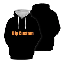 Diy Custom Hoodie 3D Print Design Mens Womens Impresso Camisola Casual Tops Personalizado Pullover Hoodies