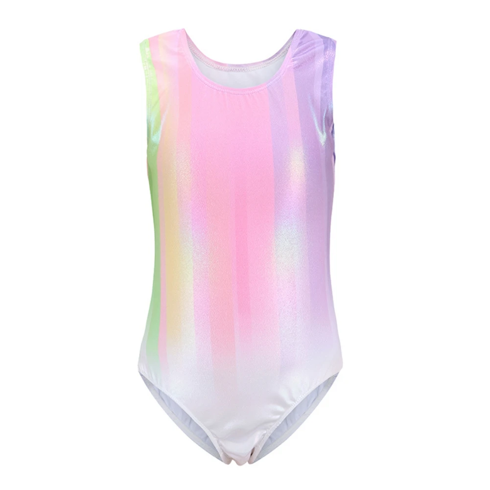 Children Leotards Girls Sleeveless Ballet Practice Dance Wear Gymnastics Bright Color Body Suits