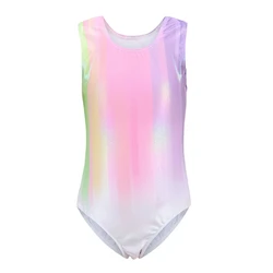 Children Leotards Girls Sleeveless Ballet Practice Dance Wear Gymnastics Bright Color Body Suits