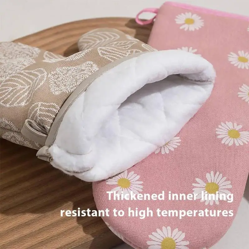 2IN1 Oven Mitt Pot Holder Heat Resistant Easy to Clean Non-slip Baking Cooking Glove for Kitchen Microwave BBQ