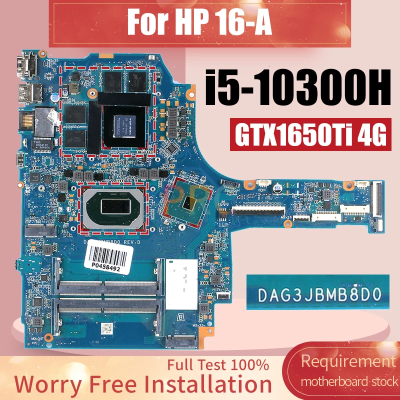 Imagem -02 - Placa-mãe Portátil para hp Dag3jbmb8d0 hp 16-a I510300h Gtx1650ti 4g Notebook Mainboard