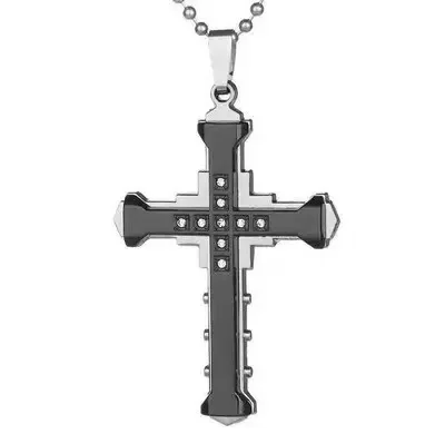 

Dark Knight Men's Necklace Foreign Trade Jewelry Diamond Cross Pendant