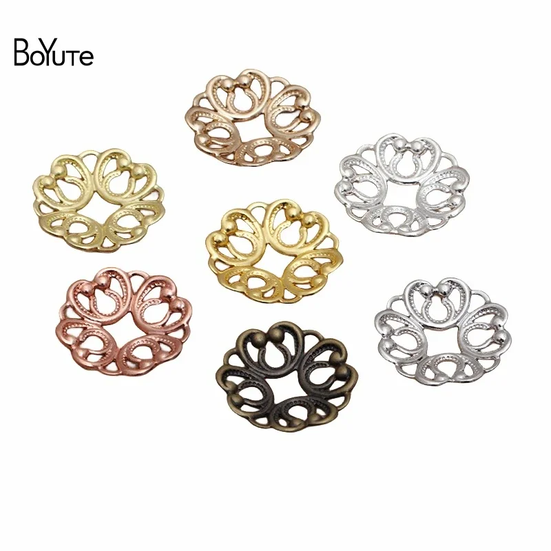 

BoYuTe (100 Pieces/Lot) 20MM Metal Brass Flower Filigree Findings Diy Hand Made Jewelry Accessories