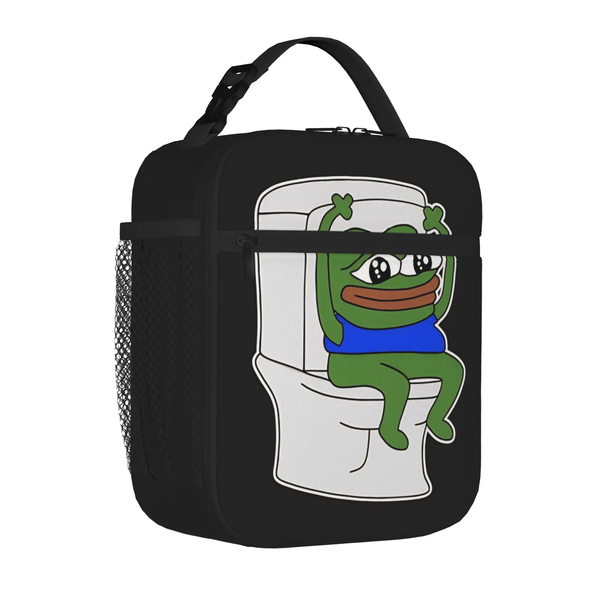 1 Piece Zipper Closure hypersPooPoo Storage Bag Pocket Pepe the Frog School Lunch Food Box Reusable For Lunch Food Bag