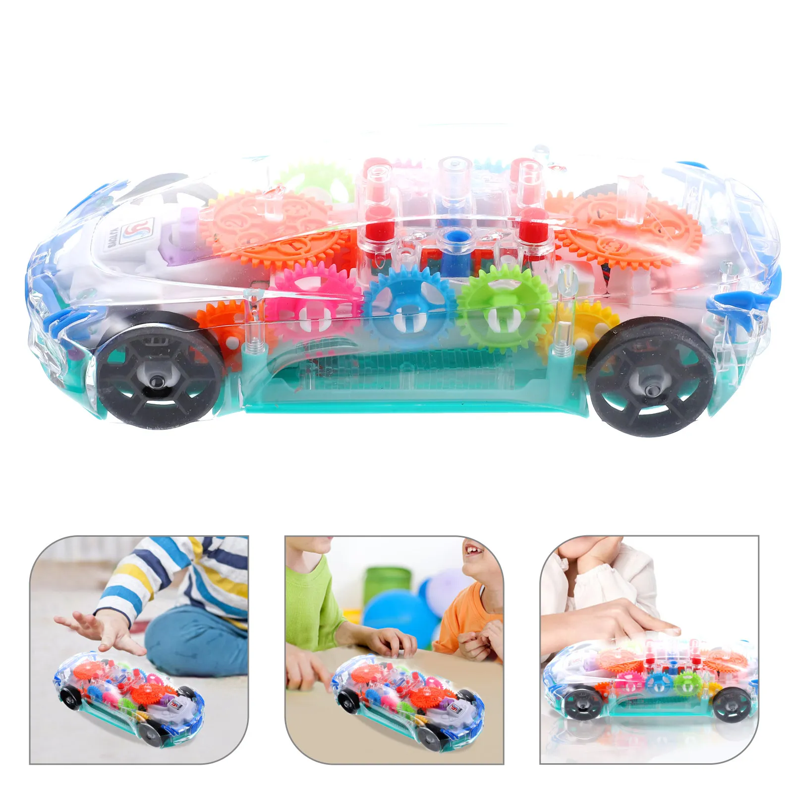 

Детский электромобиль (1 шт.) с разноцветными огнями, музыкой и звуками, прочная конструкция, развивающая игрушка для игр в помещении и на улице, случайный цвет