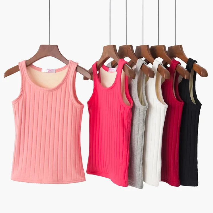 Thermal Tank Tops Women Winter Thermal Underwear size Female Bottoming Camis Top Underwear Sleeveless Padded Camisole Femme