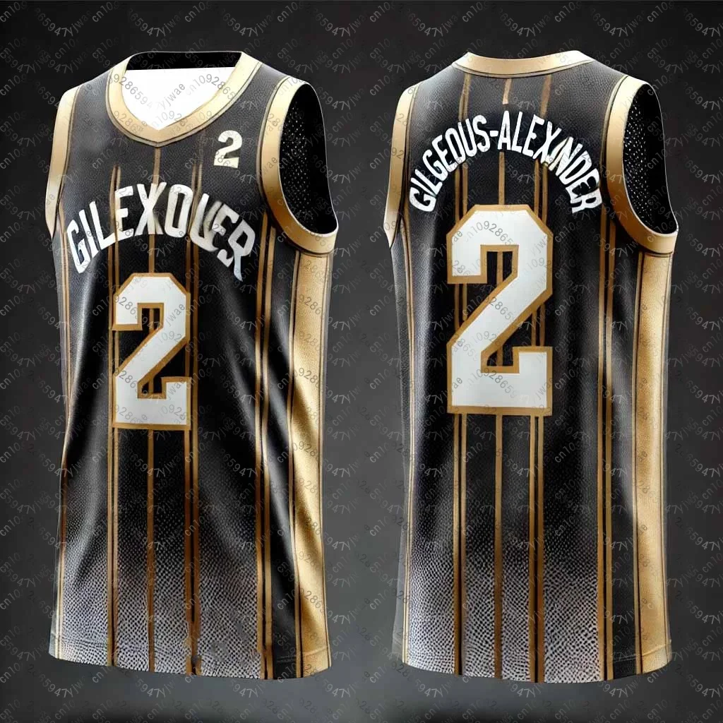 CHATGPT مصممة للأولاد والرجال ثلاثية الأبعاد مطبوعة رقم 2 Gilgeous-Alexander تدريب المرأة الرياضية سترة دون أكمام كرة السلة تانك القمم