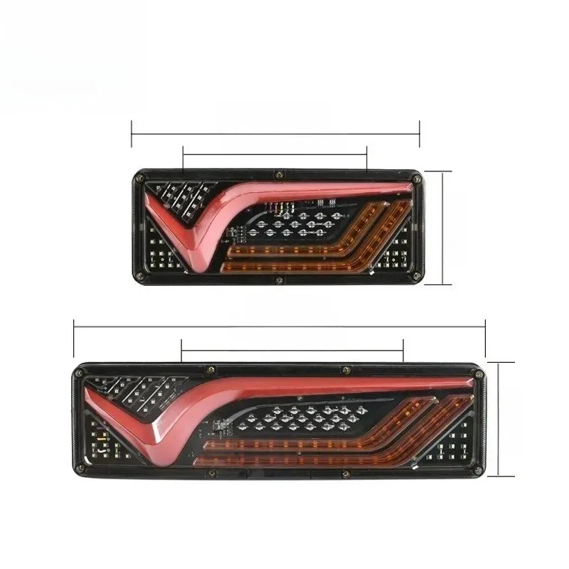

2PCS for 12/24V Dynamic LED Truck Tail Light Turn Signal Rear Brake Lights Reverse Signal Lamp Trailer Lorry Bus Camper Caravan