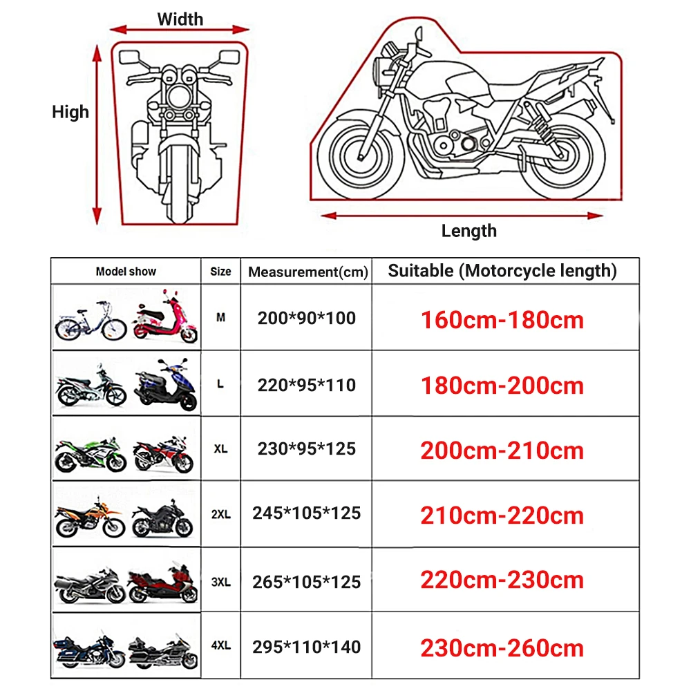 오토바이 커버, 사계절 방수, 방진, UV 보호, Funda Moto, 야외 모토크로스 레인 커버, M-4XL