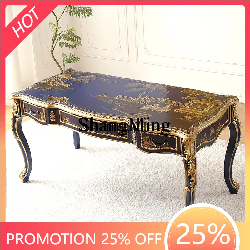 CL  hand-painted solid wood rectangular dining table book table chair writing desk computer table
