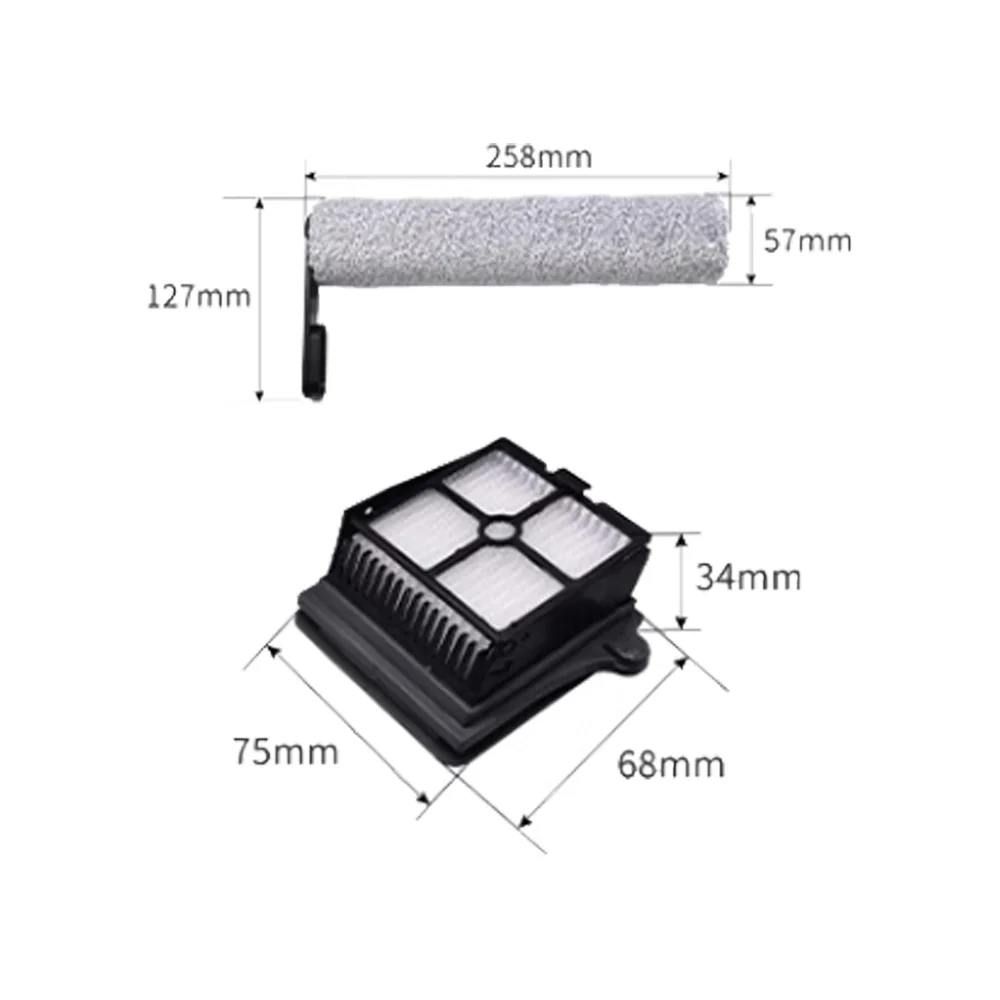 For Tineco Floor One S7 Pro Vacuum Cleaner Accessories Roller Brush Filter Original Scraper Roller Cover Dirty Clean Water Tank