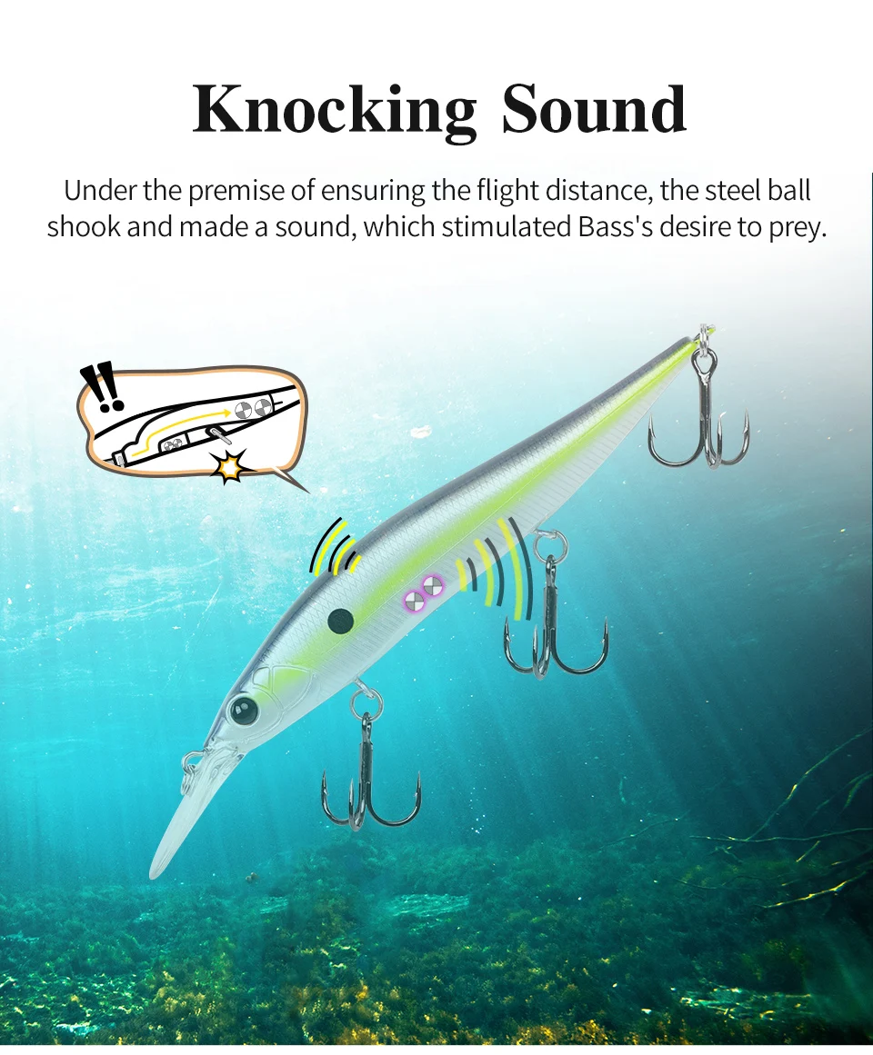 TSURINOYA 98mm 10g SP Tiefe Max 2,2m Suspending Minnow Jerkbait AURORA 98SP Gewicht Harter Köder Weitwurf Angelköder – Detail 16