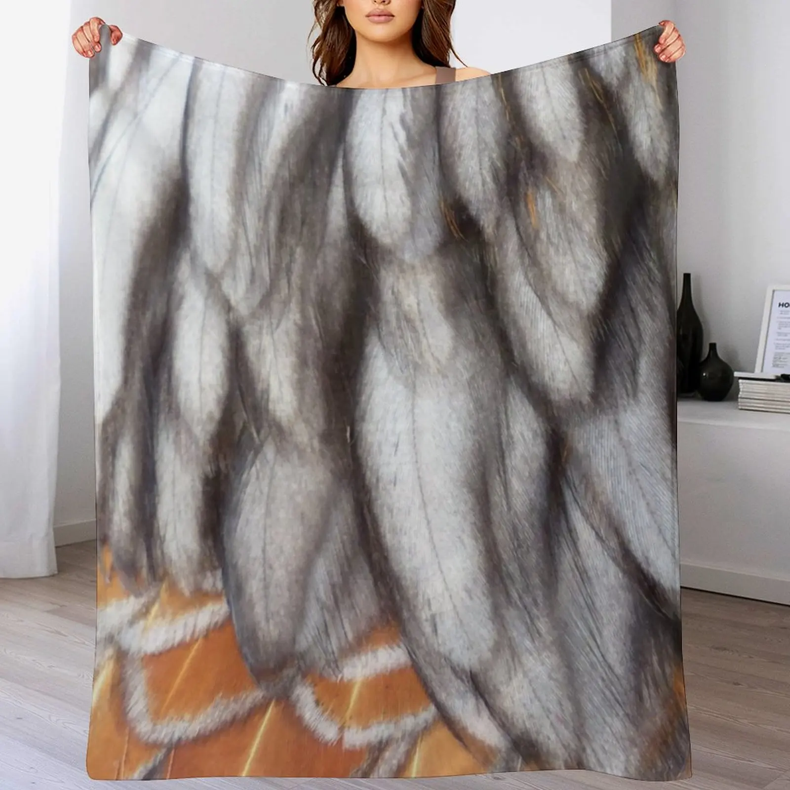 

Wyandotte Splash Feathers Throw Blanket Blankets Sofas Of Decoration funny gift For Sofa Thin Quilt Blankets