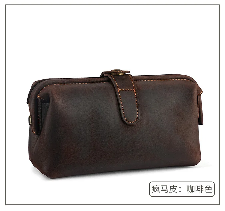 Echte Leder-Kosmetiktasche, multifunktionaler Reise-Toilettenartikel-Organizer für Damen, Herren, Unisex, Handytasche, Make-up-Tasche – Detail 19