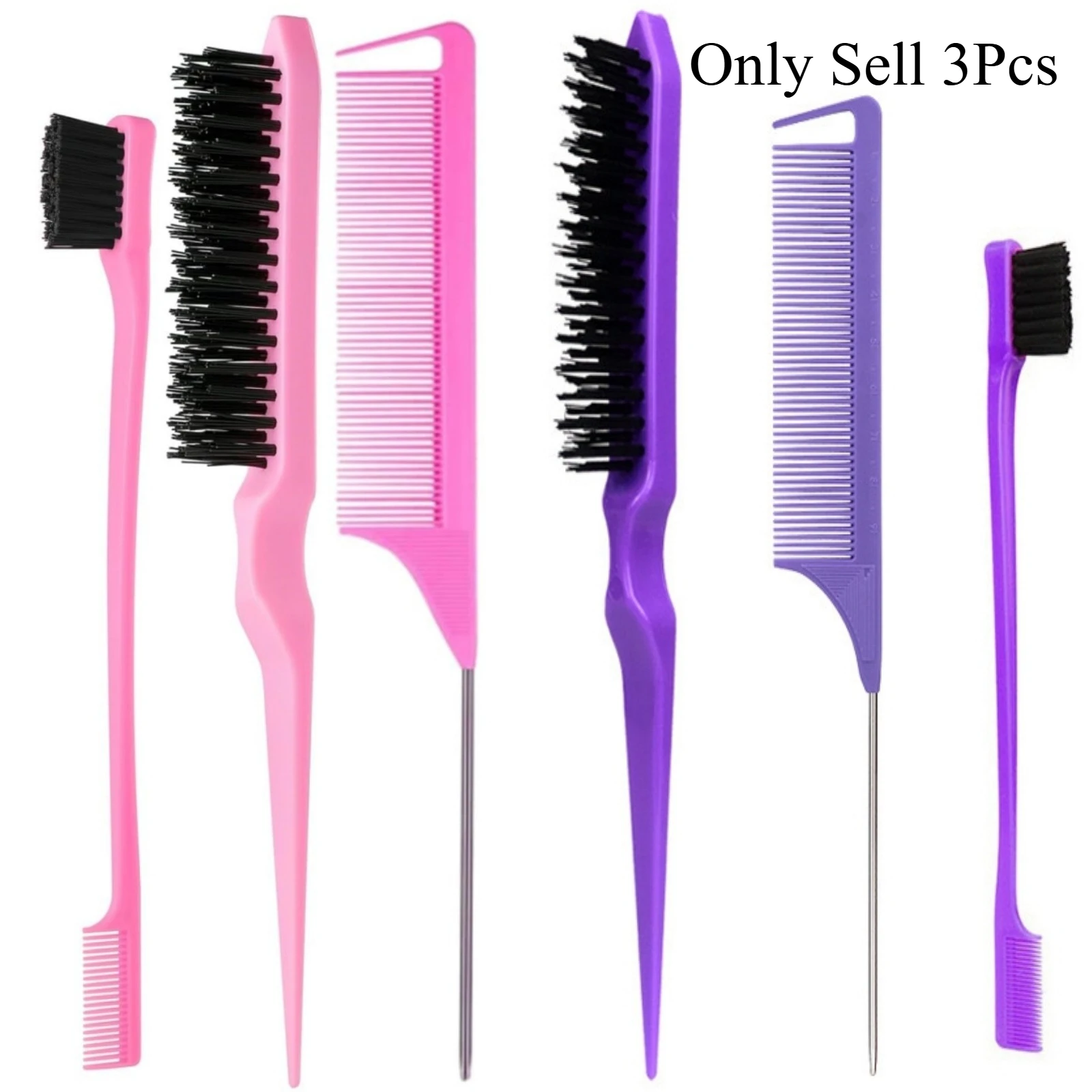 vvocci Hairdressing Set Pointed Tail Dual-ended Eyebrow Brush Edge Brush with 200ml Spray Bottle Comb Sectioning Brush