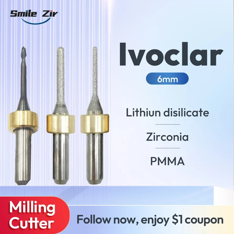 

Dental Lab Ivoclar Programat PM7 Zirconia Milling Cutter Lithium Disilicate Diamond Coating Milling Bur PM7 PMMA Drills