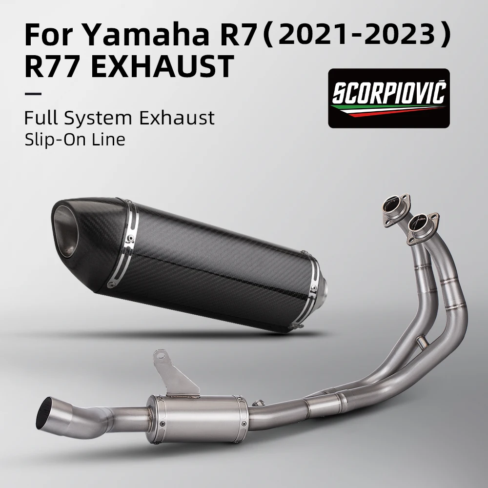 For R7 exhaust muffler 2021-2023 YZF R7 YZF-R7 yoshimura R77 Racing Line full exhaust system Muffler Link Pipe 51mm