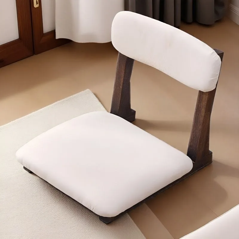 

Japanese backrest floor chair tatami lazy legless chair low stool upholstered bay window linen-cotton leather chair